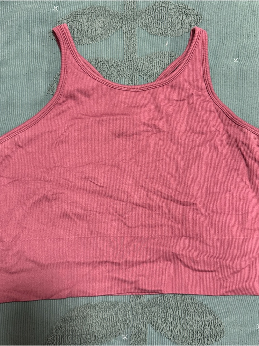 Ribbed Pink Tank Crop Top
